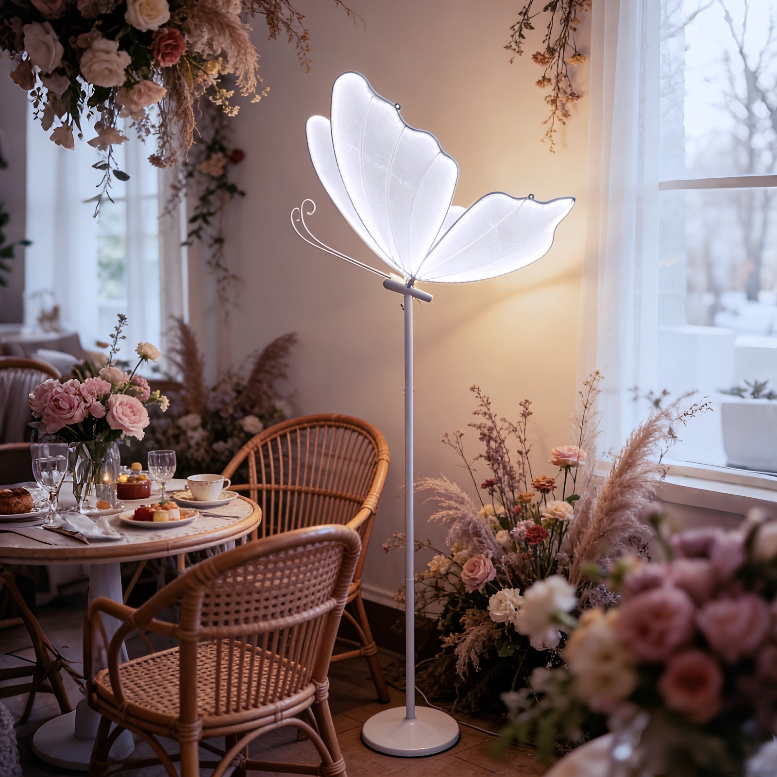 23.62inch Butterfly Floor Lamps 1pc, Elegant Creative Butterfly Pendant Lights. ButterflyPendant Lights Are Suitable For Bridal Showers, Wedding Parties, Birthday Celebrations, Engagement Parties, Baby Shower, Mother'S Day & Graduation Party Decorations