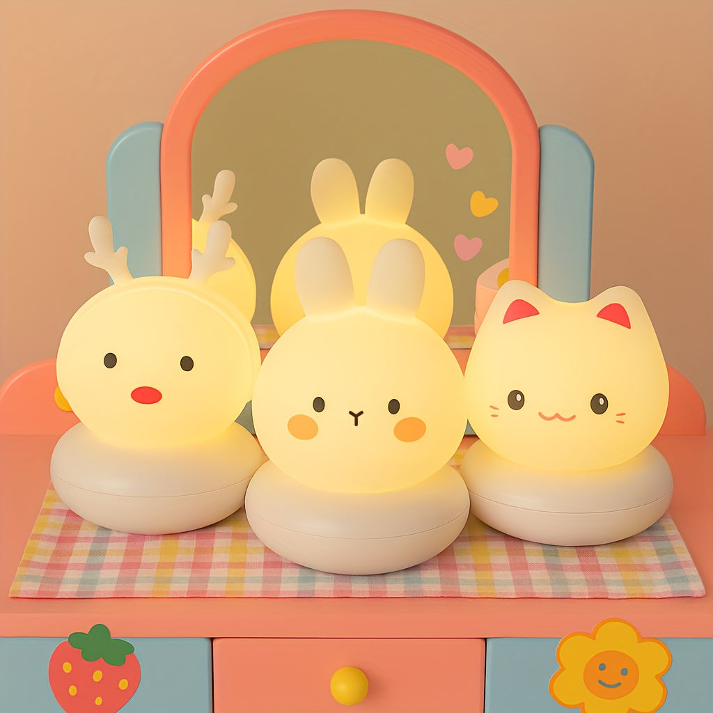Night Light, Cute And Soft Light That Protects Eyes, Deer Night Light Strip Rechargeable Small Night Light, Suitable for Children, Ladies, Girls, Bedrooms, Bedside And Living Room