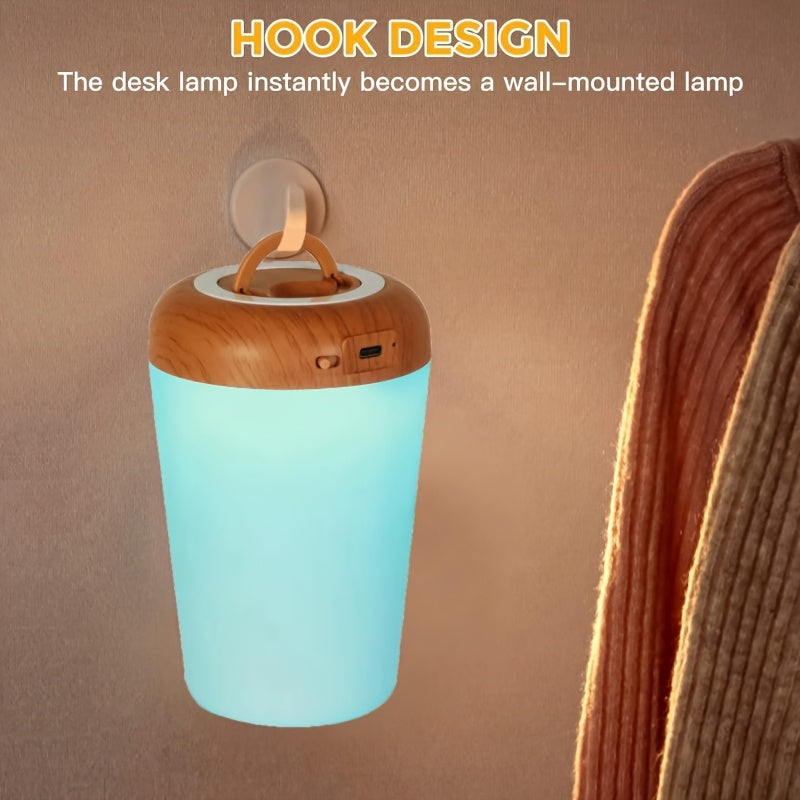 2pcs Christmas Lights LED Bedside Touch Table Lamp Compact Night Light, Portable Desktop Edge Lamp with 13 RGB Colors, Suitable for Bedroom\u002FDining Table\u002FHallway\u002FLiving Room.