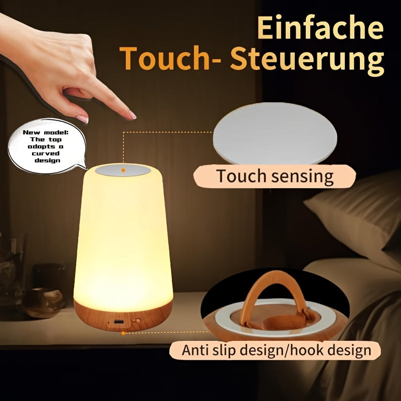 2pcs Christmas Lights LED Bedside Touch Table Lamp Compact Night Light, Portable Desktop Edge Lamp with 13 RGB Colors, Suitable for Bedroom\u002FDining Table\u002FHallway\u002FLiving Room.