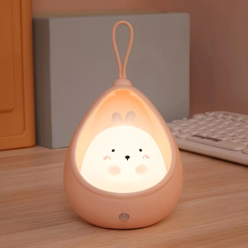 Adorable Animal-Shaped LED Desk Lamp with a Warm Light, Featuring a Motion Sensor And USB Charging, Perfect As a Gift for a Bedroom