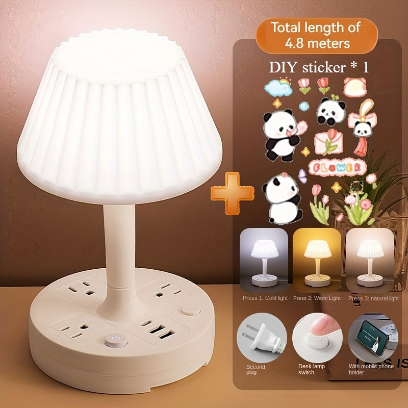 Socket Wiring Board, Multifunctional Wiring Board, Socket Eye Protection Desk Lamp, Reading And Learning Desk Lamp, Bedroom Bedside Integrated Type With Socket, Multifunctional Porous USB Plug-in Desk Lamp, Desk Top Type Lamp, Dormitory LED