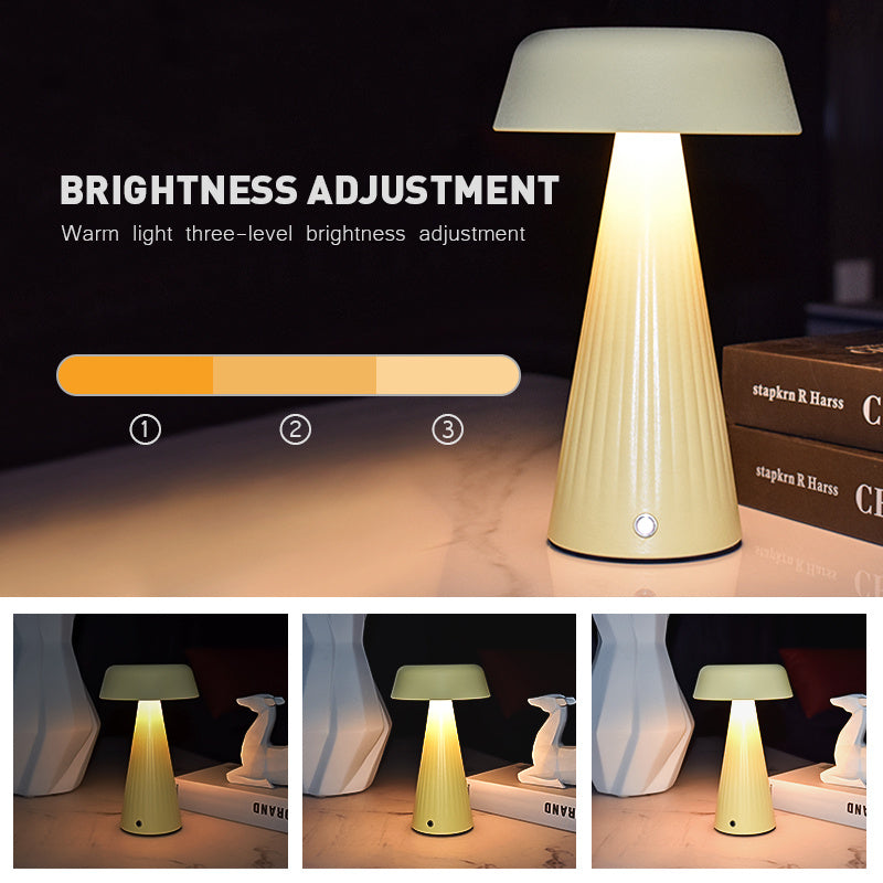Mushroom Table Lamp, USB Fast Charging, Long Battery Life, Touch Dimming, Soft Eye-Friendly Light, Suitable for Bedroom Nightstand\u002F Study Reading Companion\u002F Boutique Hotel Decor\u002F Bar Atmosphere Lig