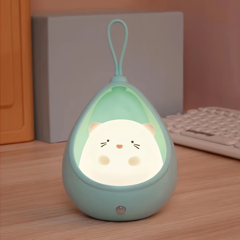 Adorable Animal-Shaped LED Desk Lamp with a Warm Light, Featuring a Motion Sensor And USB Charging, Perfect As a Gift for a Bedroom