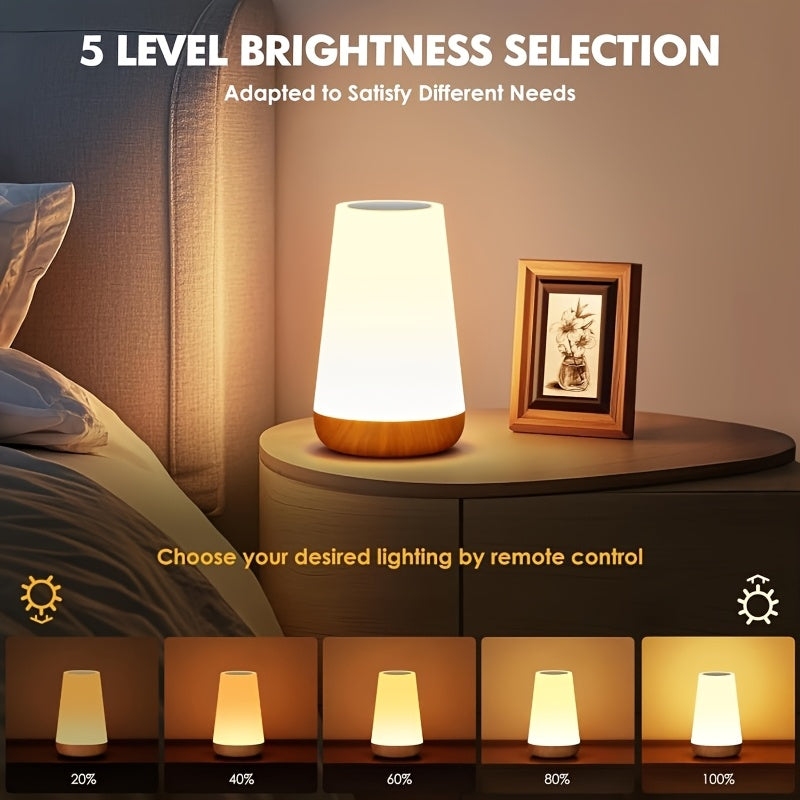 2pcs Christmas Lights LED Bedside Touch Table Lamp Compact Night Light, Portable Desktop Edge Lamp with 13 RGB Colors, Suitable for Bedroom\u002FDining Table\u002FHallway\u002FLiving Room.