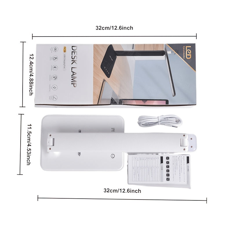 LED Folding Table Lamp with Multi-color Temperature And Multi-brightness Touch Switch, USB-powered, Suitable for Studying And Eye Protection
