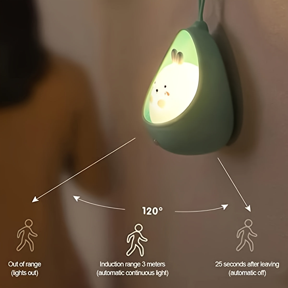 Adorable Animal-Shaped LED Desk Lamp with a Warm Light, Featuring a Motion Sensor And USB Charging, Perfect As a Gift for a Bedroom