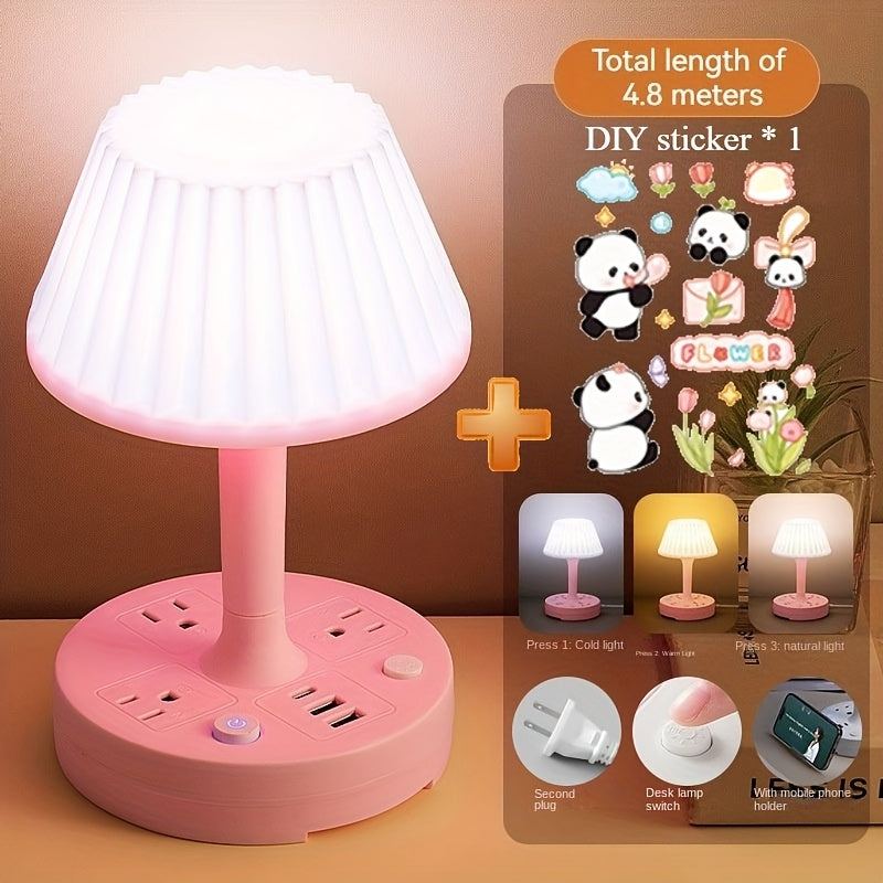Socket Wiring Board, Multifunctional Wiring Board, Socket Eye Protection Desk Lamp, Reading And Learning Desk Lamp, Bedroom Bedside Integrated Type With Socket, Multifunctional Porous USB Plug-in Desk Lamp, Desk Top Type Lamp, Dormitory LED