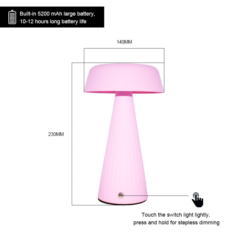 Mushroom Table Lamp, USB Fast Charging, Long Battery Life, Touch Dimming, Soft Eye-Friendly Light, Suitable for Bedroom Nightstand\u002F Study Reading Companion\u002F Boutique Hotel Decor\u002F Bar Atmosphere Lig
