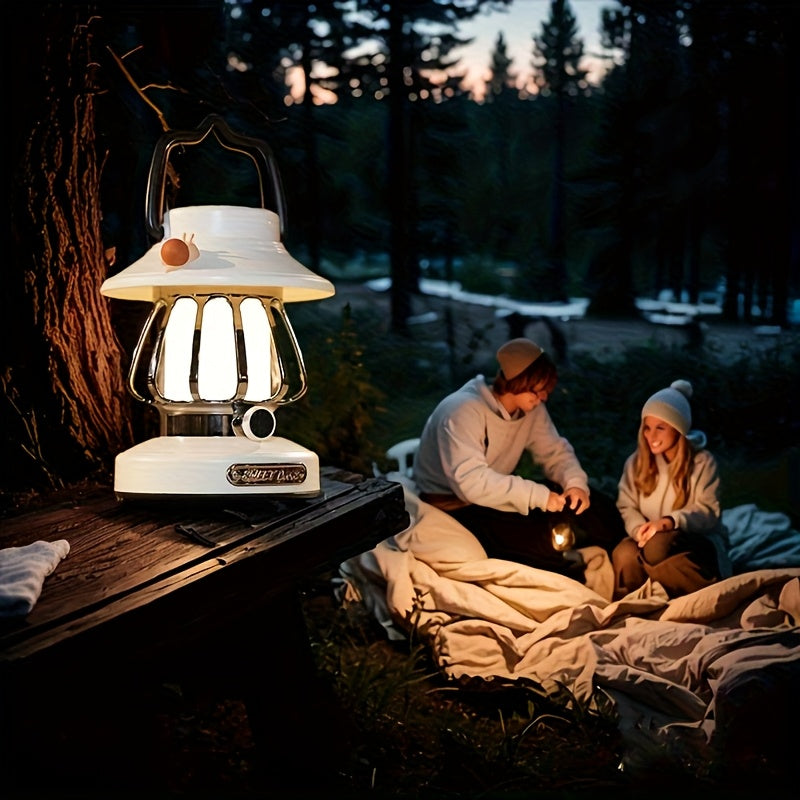 A Snail-Themed Retro Night Light | USB-Rechargeable LED, Three-Level Dimmable, Portable with Hook, Four Colors Available, Creative Hand-Held Ambient Light