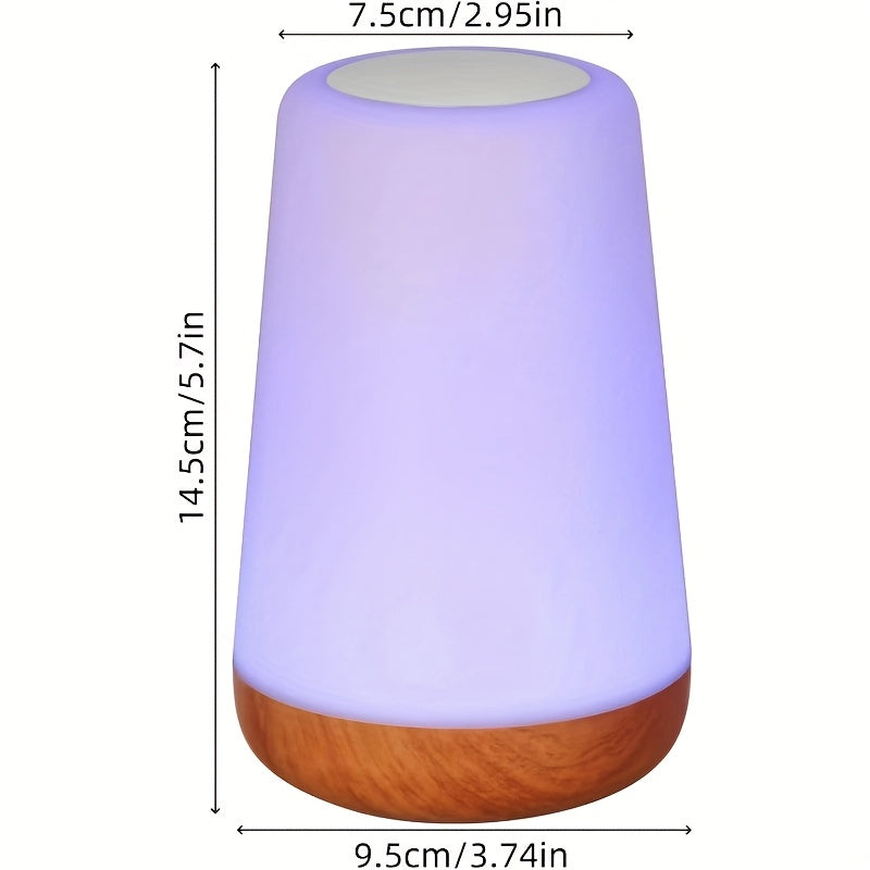 2pcs Christmas Lights LED Bedside Touch Table Lamp Compact Night Light, Portable Desktop Edge Lamp with 13 RGB Colors, Suitable for Bedroom\u002FDining Table\u002FHallway\u002FLiving Room.