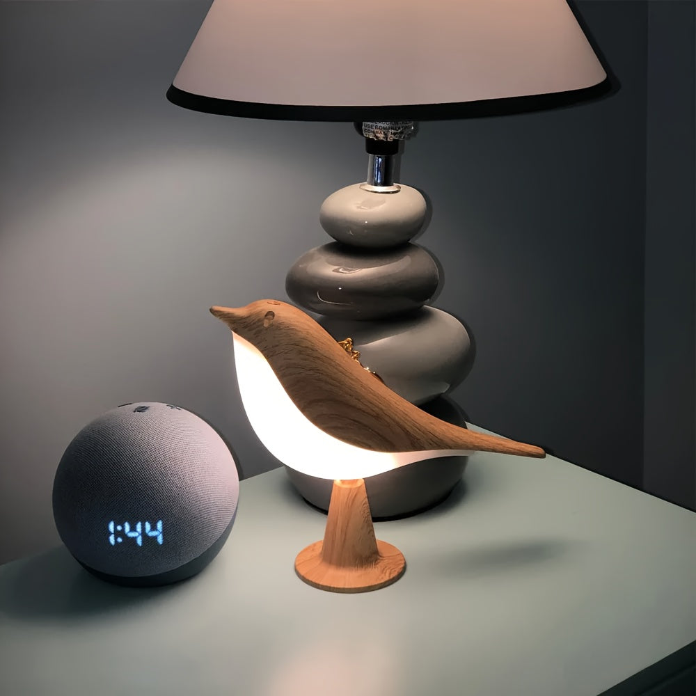 1pc Rechargeable Portable Birdwood Night Light, Aromatherapy-Compatible, 3 Color Temperatures, Dimmable Touch Control, Built-in Battery, Hangable, Suitable for Bedroom, Bedside, Gift And Outdoor Camping Use