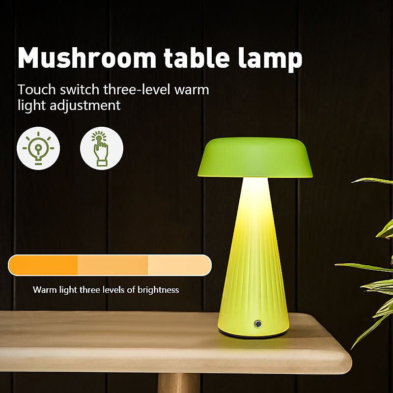 Mushroom Table Lamp, USB Fast Charging, Long Battery Life, Touch Dimming, Soft Eye-Friendly Light, Suitable for Bedroom Nightstand\u002F Study Reading Companion\u002F Boutique Hotel Decor\u002F Bar Atmosphere Lig