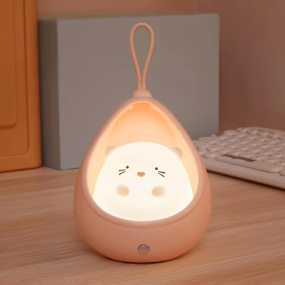 Adorable Animal-Shaped LED Desk Lamp with a Warm Light, Featuring a Motion Sensor And USB Charging, Perfect As a Gift for a Bedroom